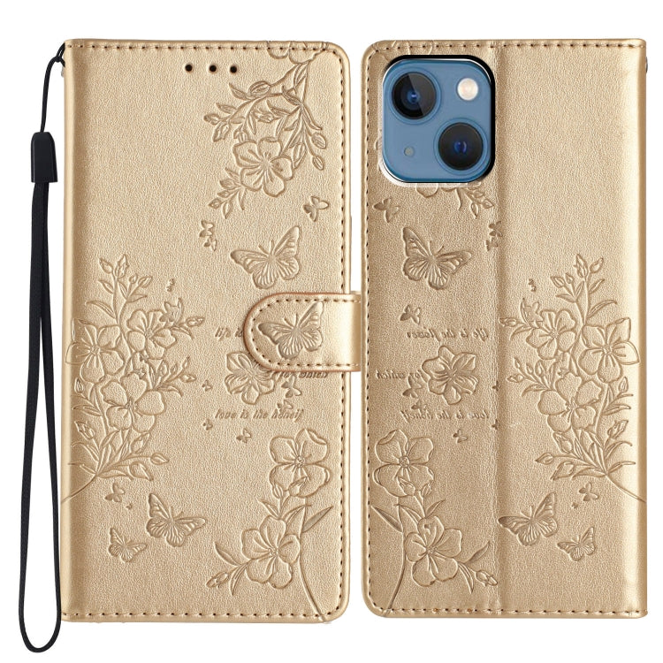 Butterflies and Flowers Leather Phone Case, For iPhone 13, For iPhone 13 mini, For iPhone 12 / 12 Pro, For iPhone 12 Pro Max