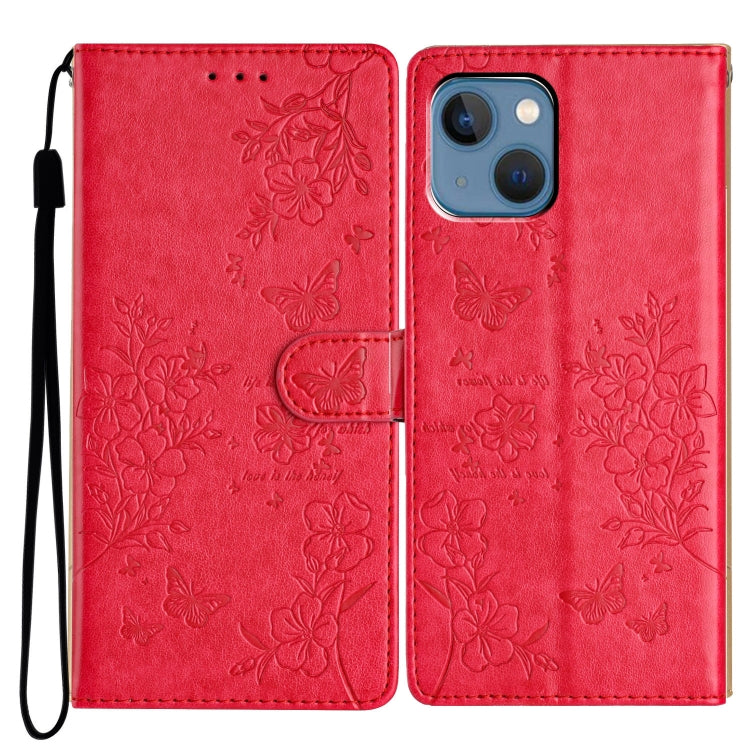 Butterflies and Flowers Leather Phone Case, For iPhone 13, For iPhone 13 mini, For iPhone 12 / 12 Pro, For iPhone 12 Pro Max