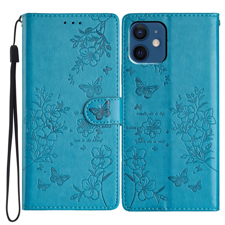 Butterflies and Flowers Leather Phone Case, For iPhone 13, For iPhone 13 mini, For iPhone 12 / 12 Pro, For iPhone 12 Pro Max