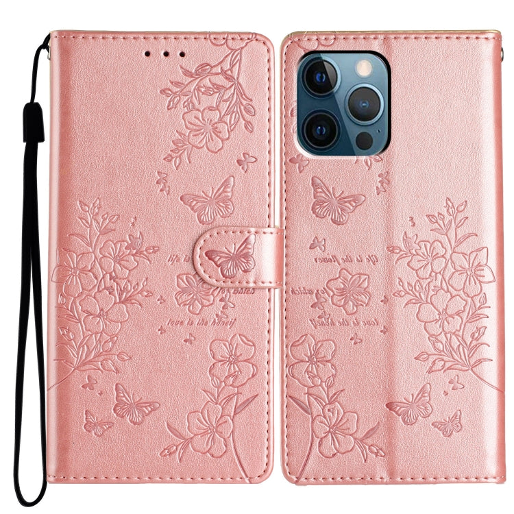 Butterflies and Flowers Leather Phone Case, For iPhone 13, For iPhone 13 mini, For iPhone 12 / 12 Pro, For iPhone 12 Pro Max