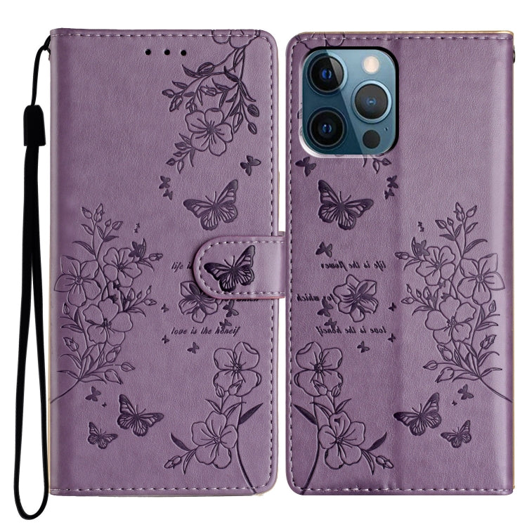 Butterflies and Flowers Leather Phone Case, For iPhone 13, For iPhone 13 mini, For iPhone 12 / 12 Pro, For iPhone 12 Pro Max