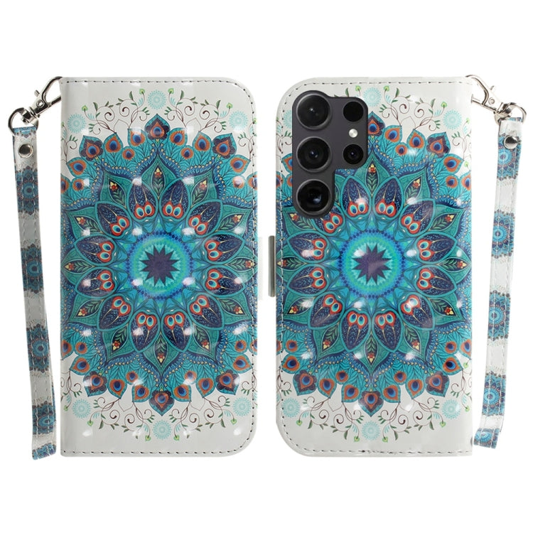 3D Colored Horizontal Flip Leather Phone Case, For Samsung Galaxy S25 Ultra 5G, For Samsung Galaxy S24 FE 5G