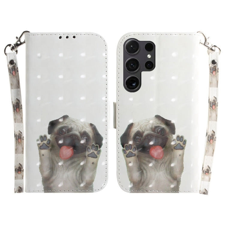 3D Colored Horizontal Flip Leather Phone Case