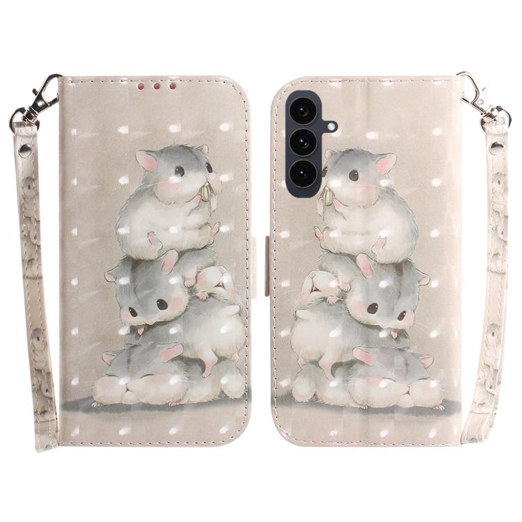 3D Colored Horizontal Flip Leather Phone Case