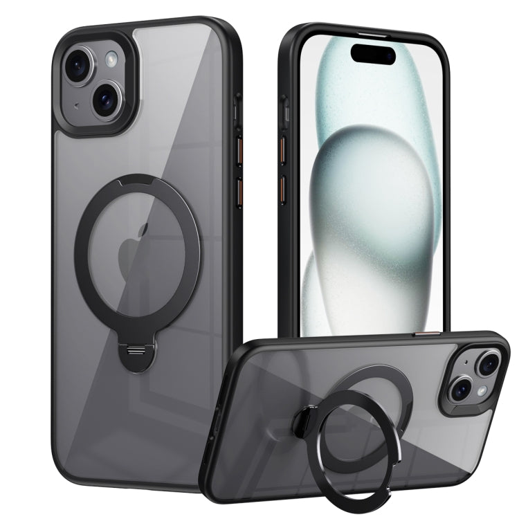 Transparent MagSafe Magnetic Rotating Ring Holder Phone Case, For iPhone 16 Pro Max, For iPhone 16 Pro, For iPhone 16 Plus, For iPhone 16, For iPhone 15 Pro Max, For iPhone 15 Pro, For iPhone 15 Plus, For iPhone 15