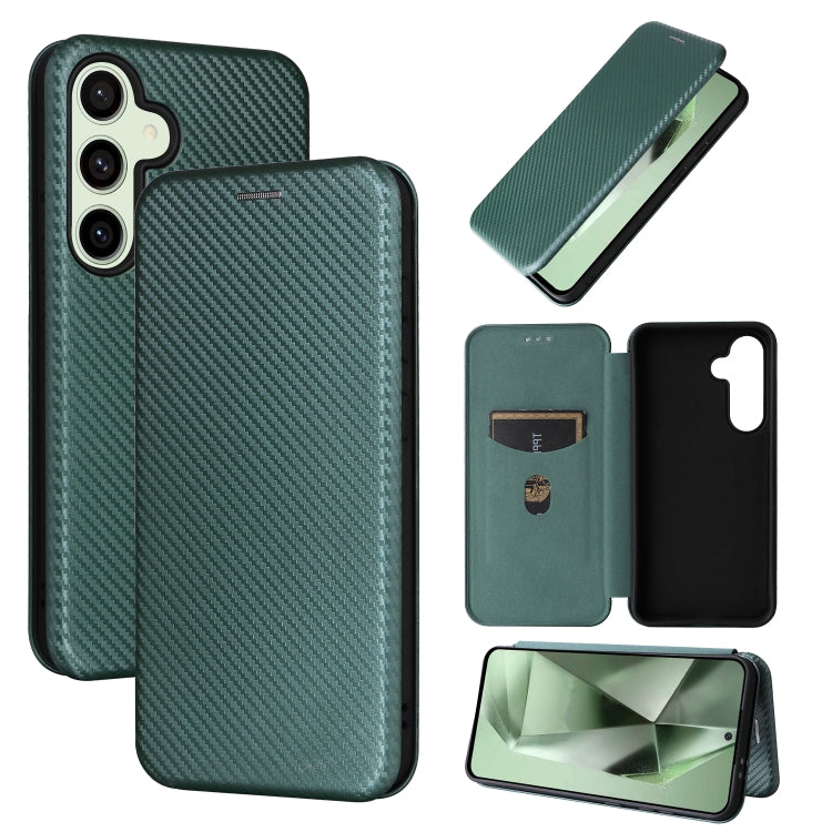 Carbon Fiber Texture Flip Leather Phone Case, For Samsung Galaxy S25 5G, For Samsung Galaxy S25+ 5G, For Samsung Galaxy S25 Ultra 5G, For Samsung Galaxy S24 FE 5G