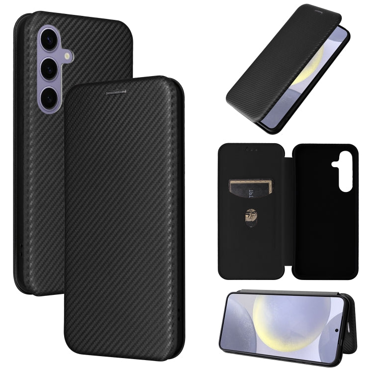 Carbon Fiber Texture Flip Leather Phone Case, For Samsung Galaxy S25 5G, For Samsung Galaxy S25+ 5G, For Samsung Galaxy S25 Ultra 5G, For Samsung Galaxy S24 FE 5G