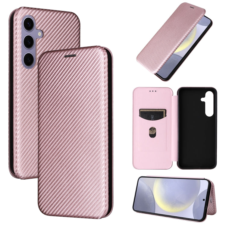 Carbon Fiber Texture Flip Leather Phone Case, For Samsung Galaxy S25 5G, For Samsung Galaxy S25+ 5G, For Samsung Galaxy S25 Ultra 5G, For Samsung Galaxy S24 FE 5G