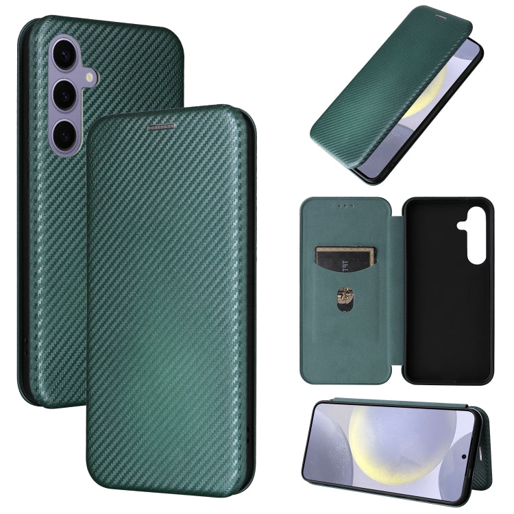 Carbon Fiber Texture Flip Leather Phone Case, For Samsung Galaxy S25 5G, For Samsung Galaxy S25+ 5G, For Samsung Galaxy S25 Ultra 5G, For Samsung Galaxy S24 FE 5G