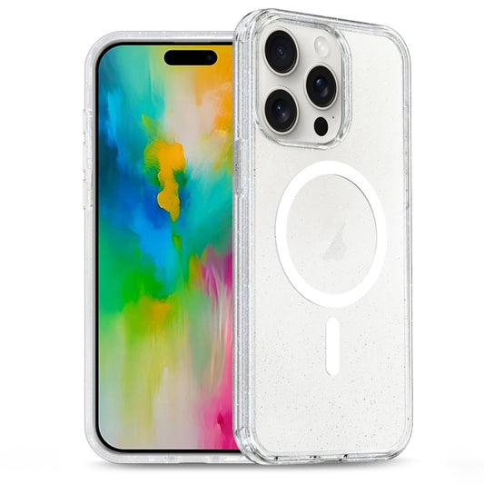 Glitter Powder TPU Hybrid PC MagSafe Phone Case, For iPhone 16 Pro Max, For iPhone 16 Pro, For iPhone 16 Plus, For iPhone 16