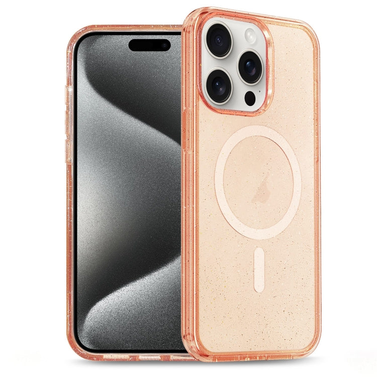 Glitter Powder TPU Hybrid PC MagSafe Phone Case, For iPhone 15 Pro Max, For iPhone 15 Pro, For iPhone 15 Plus, For iPhone 15