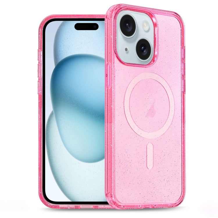 Glitter Powder TPU Hybrid PC MagSafe Phone Case, For iPhone 15 Pro Max, For iPhone 15 Pro, For iPhone 15 Plus, For iPhone 15