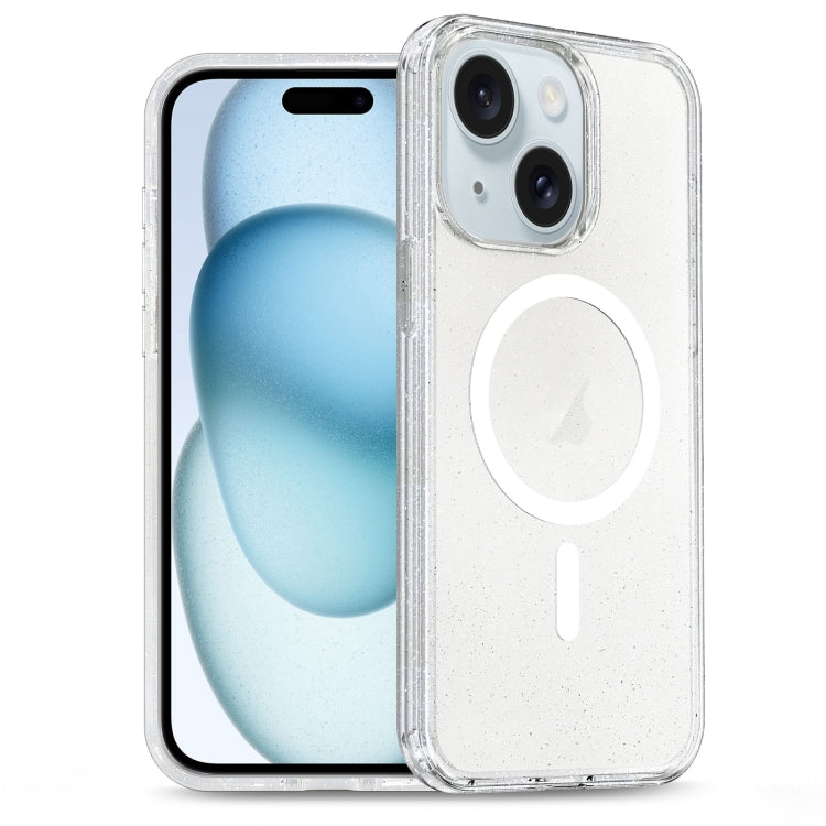 Glitter Powder TPU Hybrid PC MagSafe Phone Case, For iPhone 15 Pro Max, For iPhone 15 Pro, For iPhone 15 Plus, For iPhone 15