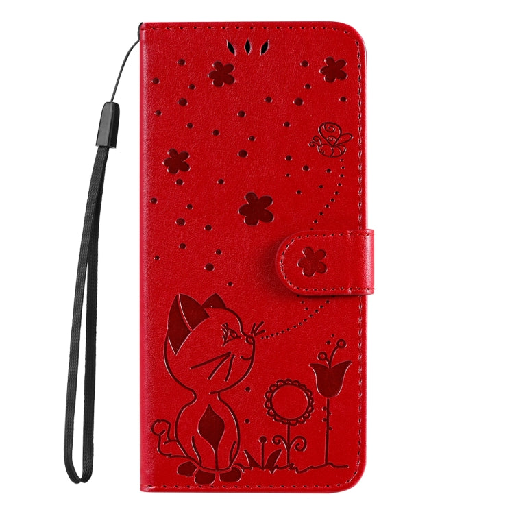 Cat and Bee Embossed Flip Leather Phone Case, For Samsung Galaxy S25 / S24 5G, For Samsung Galaxy S25+ / S24+ 5G, For Samsung Galaxy S25 Ultra 5G, For Samsung Galaxy S24 FE 5G