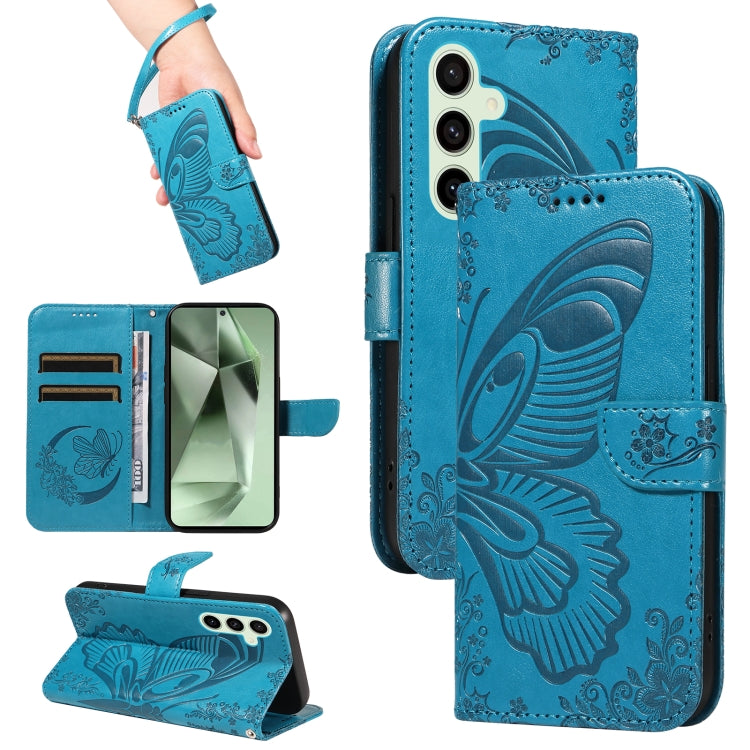 Swallowtail Butterfly Embossed Leather Phone Case, For Samsung Galaxy S25 / S24 5G, For Samsung Galaxy S25+ / S24+ 5G, For Samsung Galaxy S25 Ultra 5G, For Samsung Galaxy S24 FE 5G