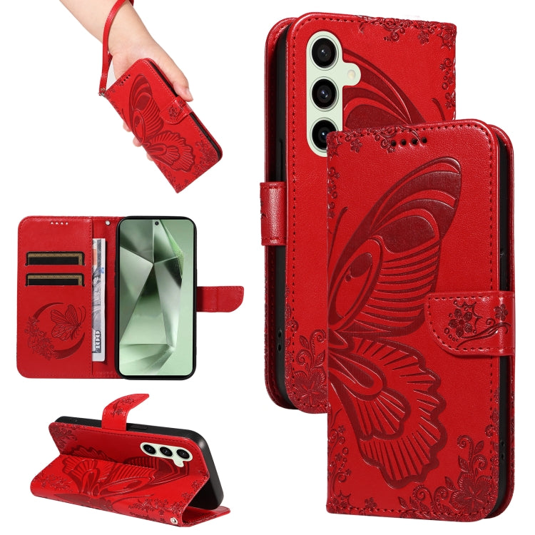 Swallowtail Butterfly Embossed Leather Phone Case, For Samsung Galaxy S25 / S24 5G, For Samsung Galaxy S25+ / S24+ 5G, For Samsung Galaxy S25 Ultra 5G, For Samsung Galaxy S24 FE 5G