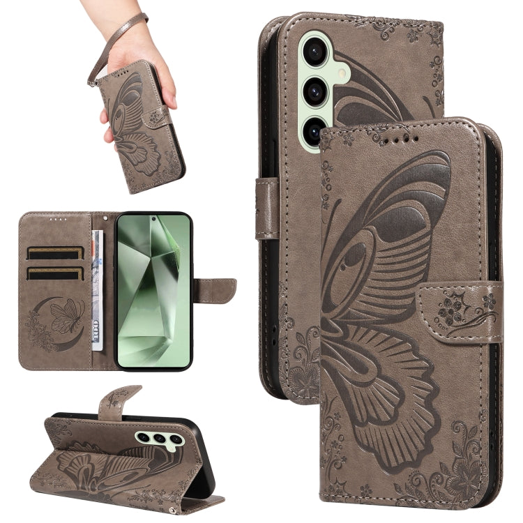 Swallowtail Butterfly Embossed Leather Phone Case, For Samsung Galaxy S25 / S24 5G, For Samsung Galaxy S25+ / S24+ 5G, For Samsung Galaxy S25 Ultra 5G, For Samsung Galaxy S24 FE 5G