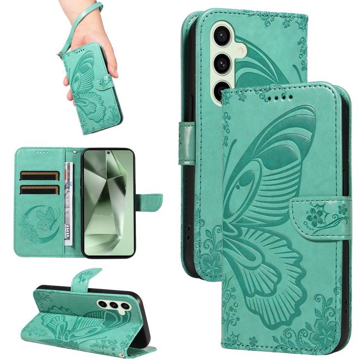 Swallowtail Butterfly Embossed Leather Phone Case, For Samsung Galaxy S25 / S24 5G, For Samsung Galaxy S25+ / S24+ 5G, For Samsung Galaxy S25 Ultra 5G, For Samsung Galaxy S24 FE 5G