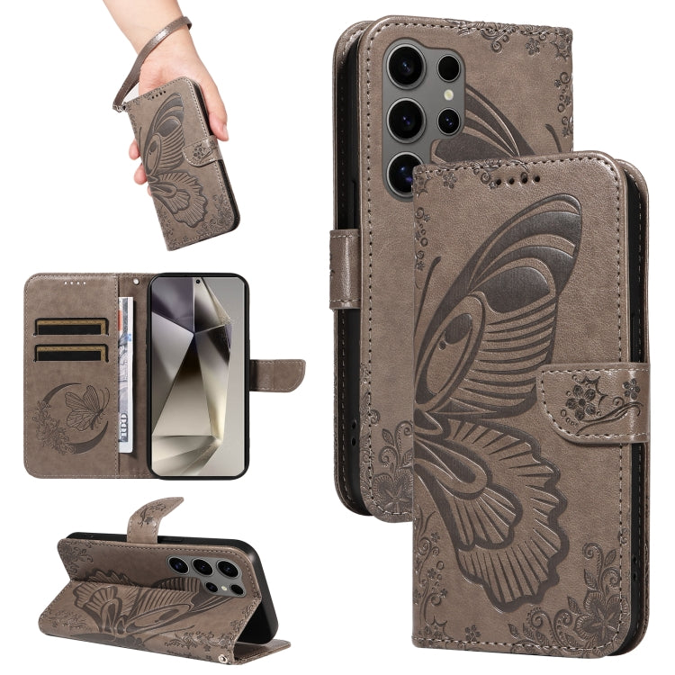 Swallowtail Butterfly Embossed Leather Phone Case, For Samsung Galaxy S25 / S24 5G, For Samsung Galaxy S25+ / S24+ 5G, For Samsung Galaxy S25 Ultra 5G, For Samsung Galaxy S24 FE 5G