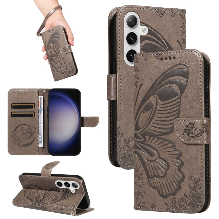 Swallowtail Butterfly Embossed Leather Phone Case, For Samsung Galaxy S25 / S24 5G, For Samsung Galaxy S25+ / S24+ 5G, For Samsung Galaxy S25 Ultra 5G, For Samsung Galaxy S24 FE 5G