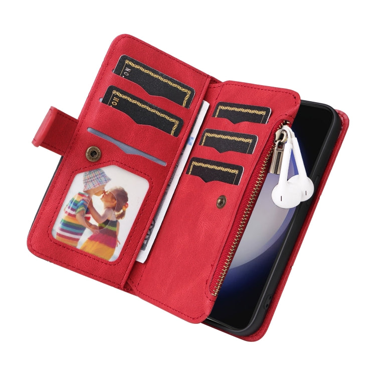 Dual-color 9 Card Slots Zipper Wallet Leather Phone Case, For Samsung Galaxy S25 / S24 5G, For Samsung Galaxy S25+ / S24+ 5G, For Samsung Galaxy S25 Ultra 5G, For Samsung Galaxy S24 FE 5G