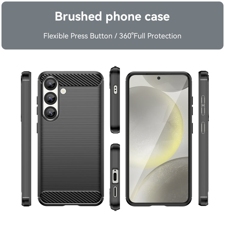 Carbon Fiber Brushed Texture TPU Phone Case, For Samsung Galaxy S25 5G, For Samsung Galaxy S25+ 5G, For Samsung Galaxy S25 Ultra 5G, For Samsung Galaxy S24 FE 5G