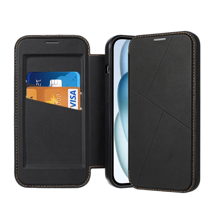 Magnetic Armor Series RFID Card Slots Leather Phone Case, For iPhone 13 Pro