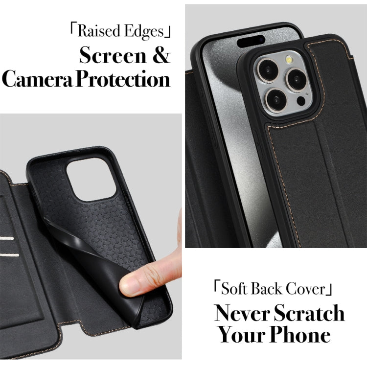 Magnetic Armor Series RFID Card Slots Leather Phone Case, For iPhone 13 Pro