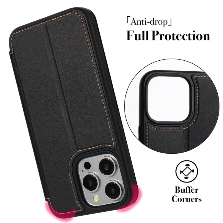 Magnetic Armor Series RFID Card Slots Leather Phone Case, For iPhone 13 Pro