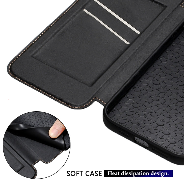 Magnetic Armor Series RFID Card Slots Leather Phone Case, For iPhone 13 Pro