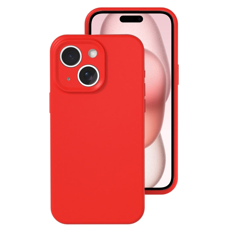 Precise Hole Liquid Silicone Jelly Color Full Coverage Phone Case, For iPhone 15 Plus