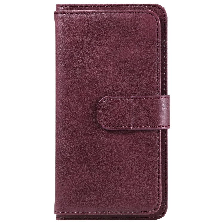 Multi-Function Wallet 10 Card Slots Leather Phone Case, For iPhone 16