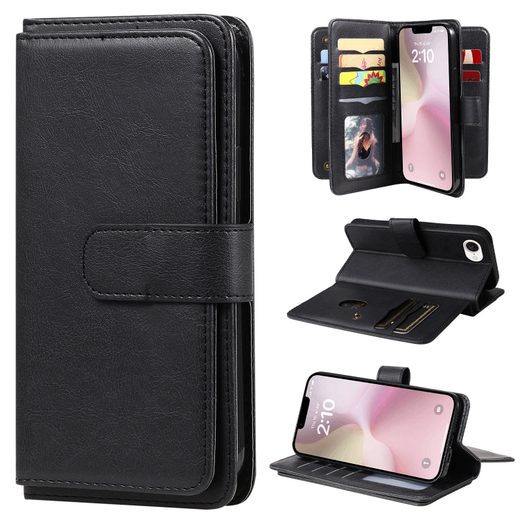 Multi-Function Wallet 10 Card Slots Leather Phone Case, For iPhone 16 Pro Max, For iPhone 16 Pro, For iPhone 16 Plus, For iPhone 16, For iPhone SE 2024