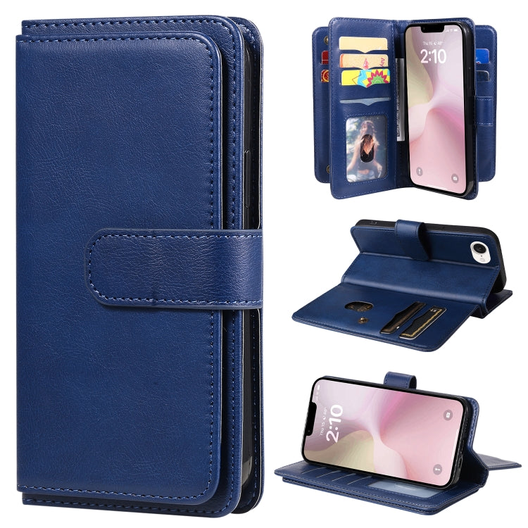 Multi-Function Wallet 10 Card Slots Leather Phone Case, For iPhone 16 Pro Max, For iPhone 16 Pro, For iPhone 16 Plus, For iPhone 16, For iPhone SE 2024