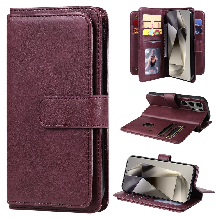 Multi-Function Wallet 10 Card Slots Leather Phone Case, For Samsung Galaxy S25 / S24 5G, For Samsung Galaxy S25+ / S24+ 5G, For Samsung Galaxy S25 Ultra 5G, For Samsung Galaxy S24 FE 5G