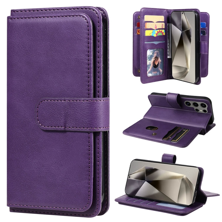 Multi-Function Wallet 10 Card Slots Leather Phone Case, For Samsung Galaxy S25 / S24 5G, For Samsung Galaxy S25+ / S24+ 5G, For Samsung Galaxy S25 Ultra 5G, For Samsung Galaxy S24 FE 5G