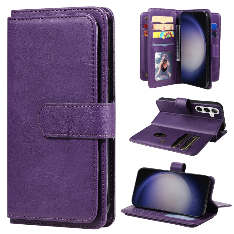 Multi-Function Wallet 10 Card Slots Leather Phone Case, For Samsung Galaxy S25 / S24 5G, For Samsung Galaxy S25+ / S24+ 5G, For Samsung Galaxy S25 Ultra 5G, For Samsung Galaxy S24 FE 5G