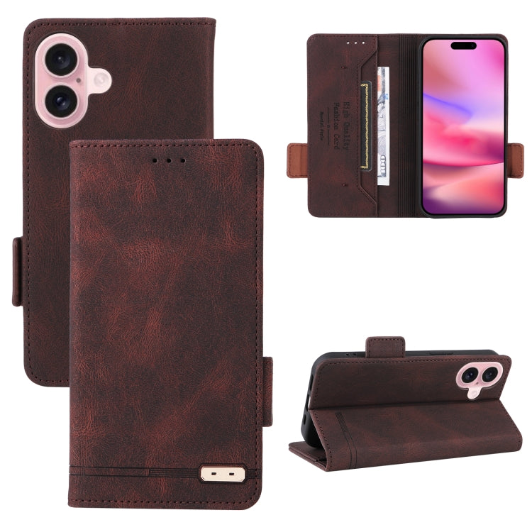 Magnetic Clasp Leather Phone Case, For iPhone 16 Pro Max, For iPhone 16 Pro, For iPhone 16 Plus, For iPhone 16, For iPhone SE 2024