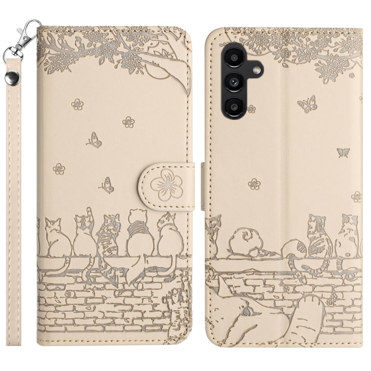 Cat Embossing Pattern Leather Phone Case with Lanyard, For Samsung Galaxy S25 5G, For Samsung Galaxy S25+ 5G, For Samsung Galaxy S25 Ultra 5G, For Samsung Galaxy S24 FE 5G