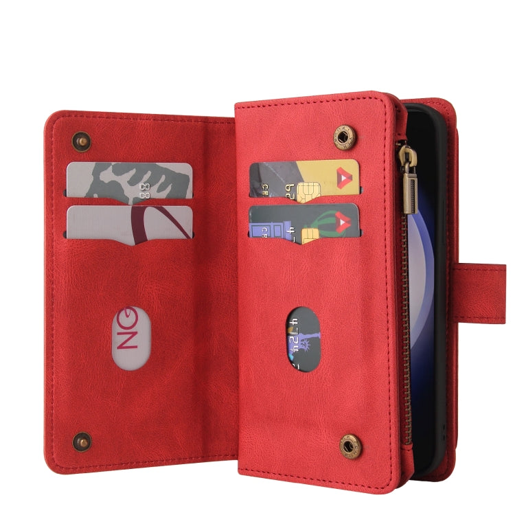 Skin Feel Multi Card Slots Zipper Wallet Leather Phone Case, For Samsung Galaxy S25 / S24 5G, For Samsung Galaxy S25+ / S24+ 5G, For Samsung Galaxy S25 Ultra 5G, For Samsung Galaxy S24 FE 5G