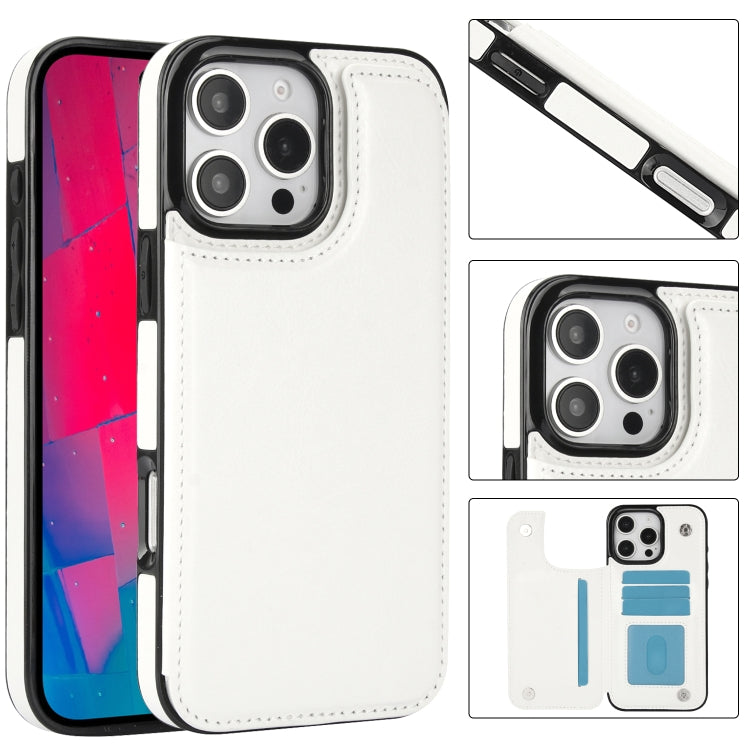 Double Buckle Crazy Horse Texture PU Phone Case, For iPhone 16 Pro Max, For iPhone 16 Pro, For iPhone 16 Plus, For iPhone 16