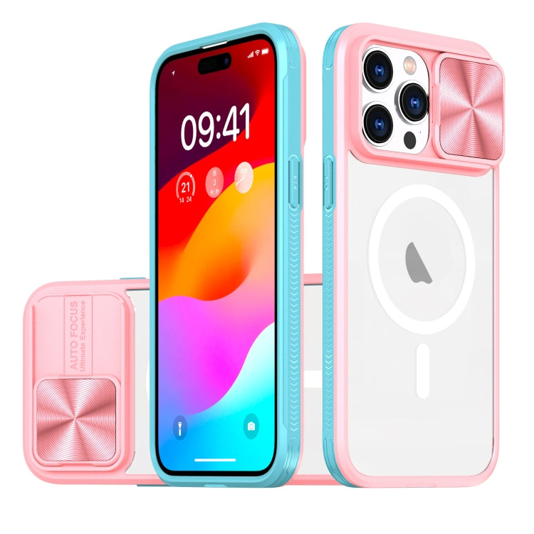 Clear Acrylic + PC + TPU MagSafe Lens Sliding Cover Full Coverage Phone Case, For  iPhone 15 Pro Max, For iPhone 14 Plus, For iPhone 14 / 13, For  iPhone 14 Pro Max