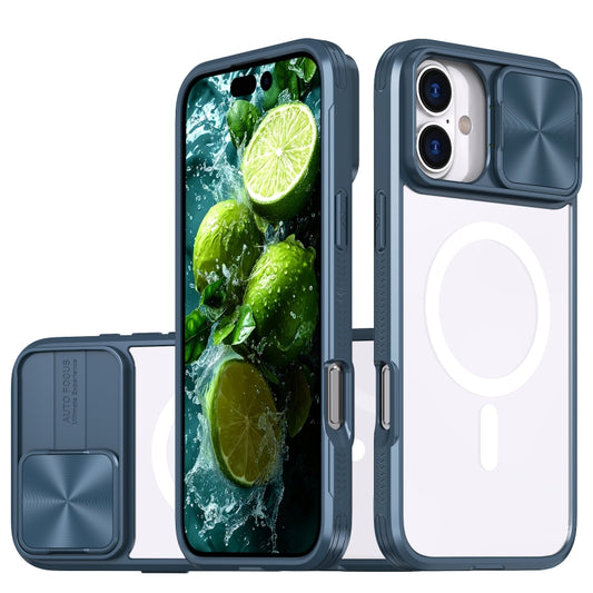 Clear Acrylic + PC + TPU MagSafe Lens Sliding Cover Full Coverage Phone Case, For iPhone 16, For  iPhone 15 Pro Max, For iPhone 14 Plus