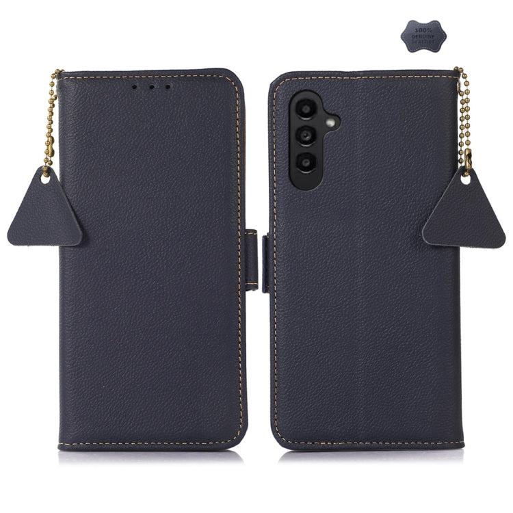 Side-Magnetic TJ Genuine Leather RFID Phone Case, For Samsung Galaxy S25 Ultra 5G, For Samsung Galaxy S24 FE 5G