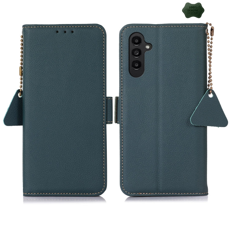 Side-Magnetic TJ Genuine Leather RFID Phone Case, For Samsung Galaxy S25 Ultra 5G, For Samsung Galaxy S24 FE 5G