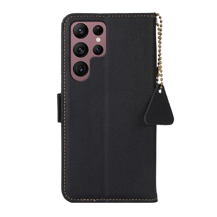 Side-Magnetic TJ Genuine Leather RFID Phone Case, For Samsung Galaxy S25 Ultra 5G, For Samsung Galaxy S24 FE 5G