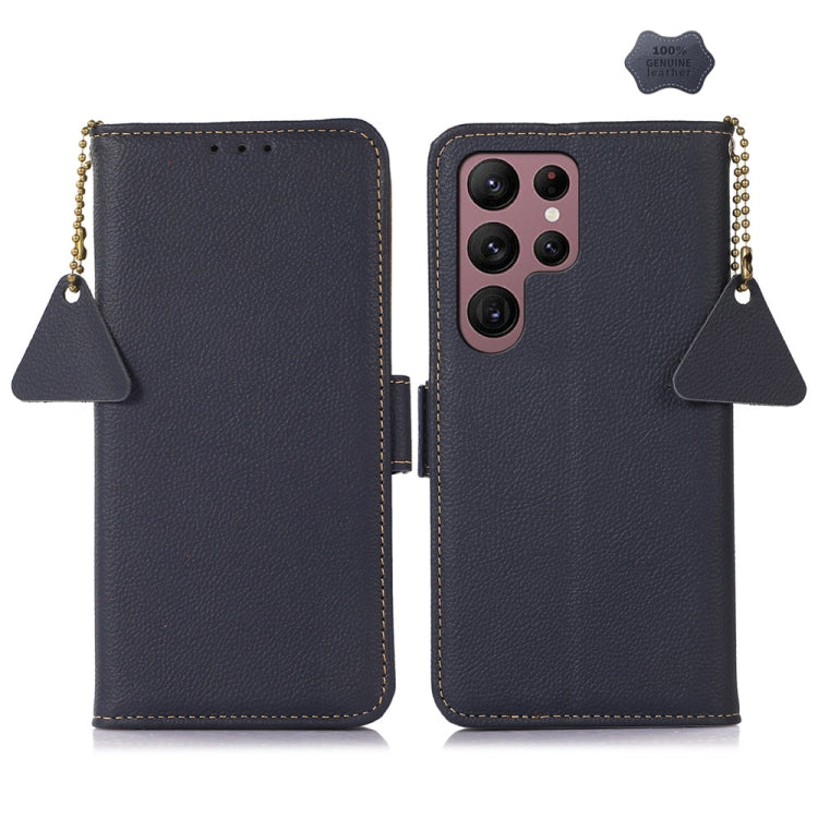 Side-Magnetic TJ Genuine Leather RFID Phone Case, For Samsung Galaxy S25 Ultra 5G, For Samsung Galaxy S24 FE 5G