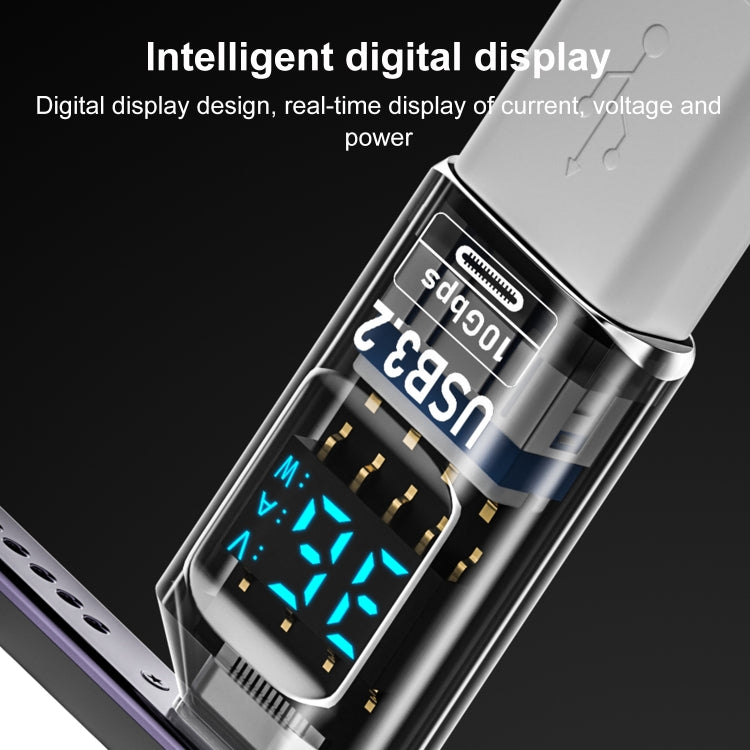 60W 10Gbps Intelligent Digital Display Fast Charge Adapter, USB-A to USB-A, Type-C to USB-A, USB-A to Type-C