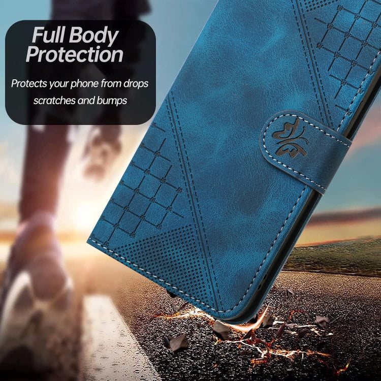 YX0080 Grid Butterfly Embossed Pattern Flip Leather Phone Case with Lanyard, For Sony Xperia 1 III