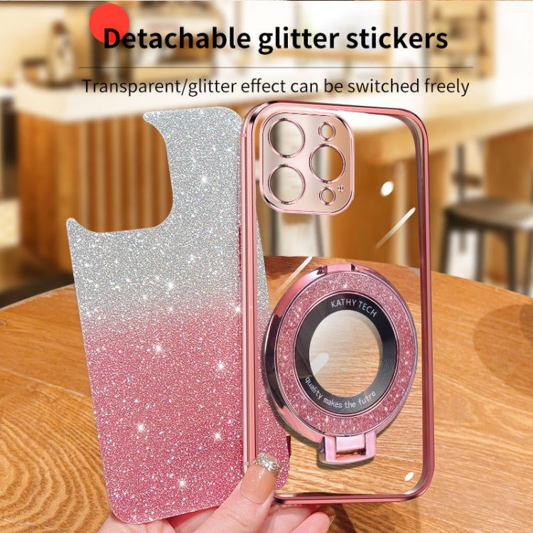 Plated Gradient Glitter Round Holder TPU Phone Case